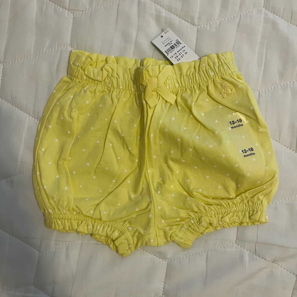Yellow Polka Dot Baby Bubble Shorts